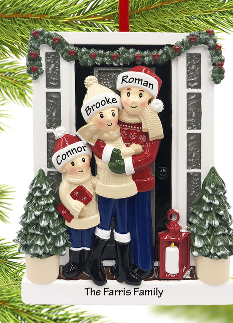 Farm House Family of 3 Ornament  by POLARX Ornament