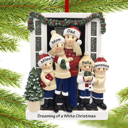Farm House Family Personalized Ornament - 2, 3, 4, 5 Family Members