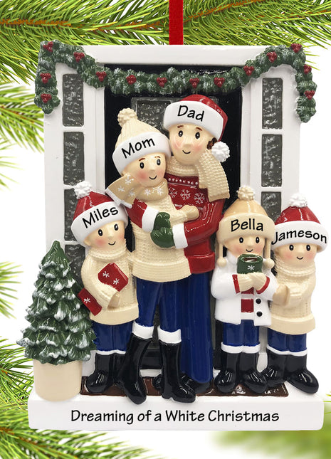 Farm House Family of 5 Ornament  by POLARX Ornament