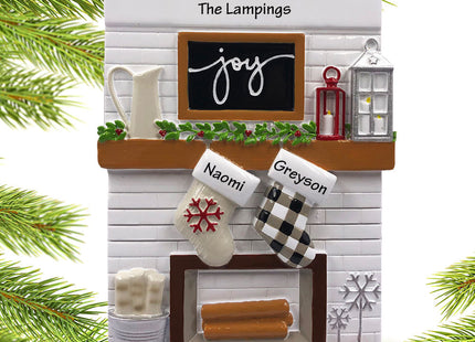 keepsake personalized fireplace mantel couple christmas ornament – Christmas ornament, holiday tree decoration or gift