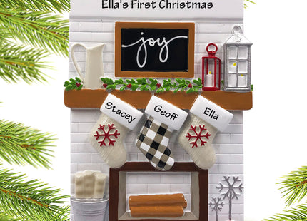 personalized personalized fireplace mantel family of 10 christmas ornament – Christmas ornament, holiday tree decoration or g