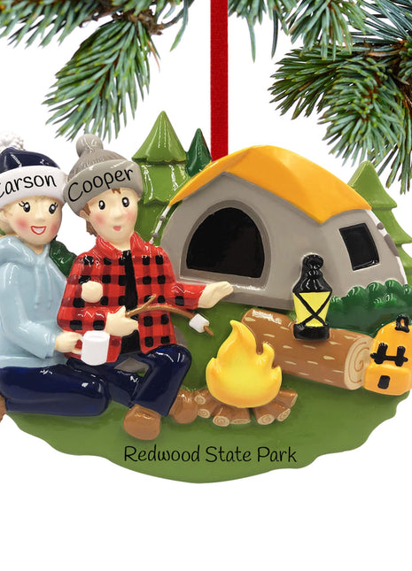 Camp Fire Couple Ornament  by POLARX Ornament