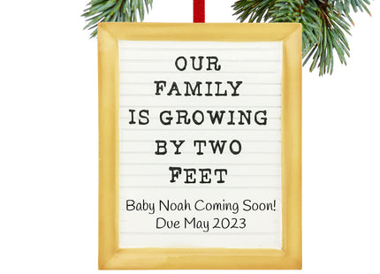 personalized personalized our family is growing letter board christmas ornament – Christmas ornament, holiday tree decoration