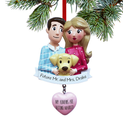 custom personalized my humans are getting married christmas ornament – Christmas ornament, holiday tree decoration or gift