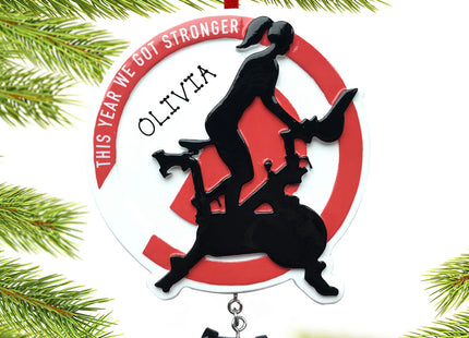 holiday personalized female peloton christmas ornament – Christmas ornament, holiday tree decoration or gift