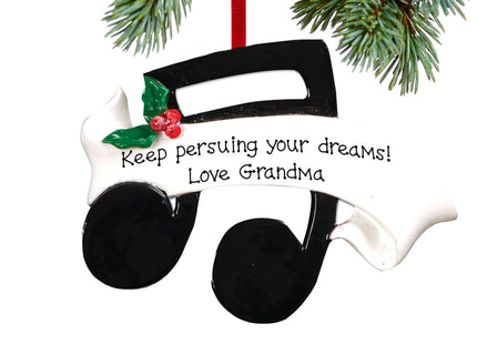 holiday personalized musical note christmas ornament – Christmas ornament, holiday tree decoration or gift