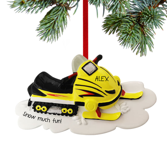 decorative personalized snowmobile christmas ornament – Christmas ornament, holiday tree decoration or gift