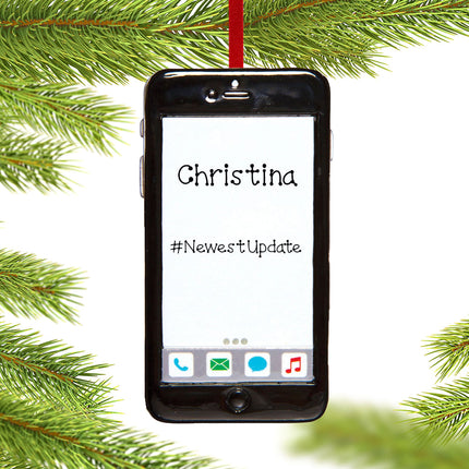 keepsake personalized black iphone cell phone christmas ornament – Christmas ornament, holiday tree decoration or gift