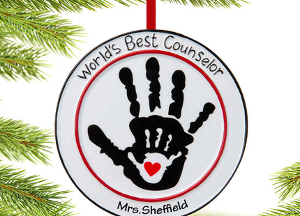 decorative personalized worlds best counselor christmas ornament – Christmas ornament, holiday tree decoration or gift