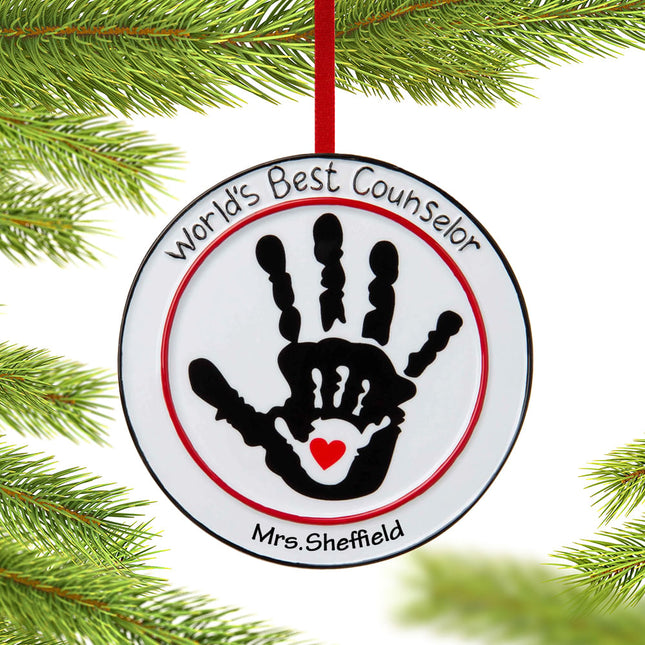 decorative personalized worlds best counselor christmas ornament – Christmas ornament, holiday tree decoration or gift