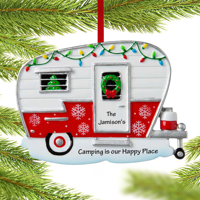 custom personalized trailer camper christmas ornament – Christmas ornament, holiday tree decoration or gift