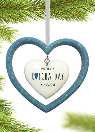 Adoption Happy Gotcha Day Blue Ornament  by POLARX Ornament
