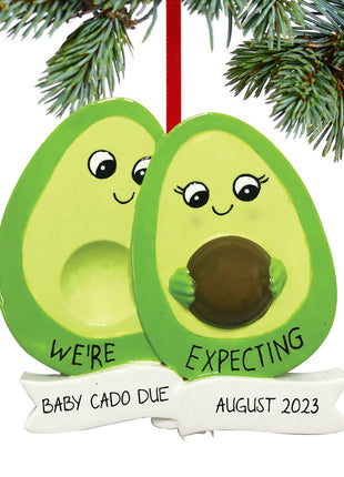 Couple Avocado Expecting Ornament  by POLARX Ornament
