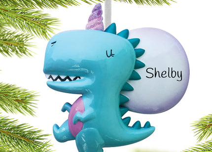 custom personalized dinocorn christmas ornament – Christmas ornament, holiday tree decoration or gift