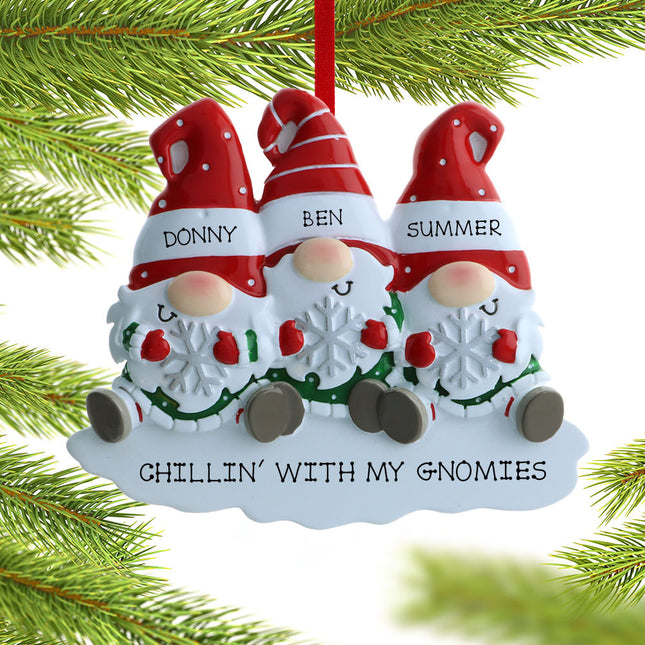 Gnome Family Personalized Ornament - 2, 3, 4, 5, 6 Family Members