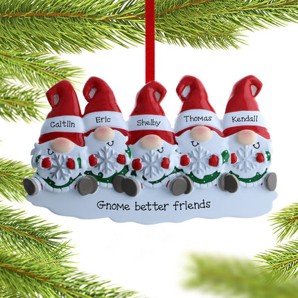 Gnome Family Personalized Ornament - 2, 3, 4, 5, 6 Family Members