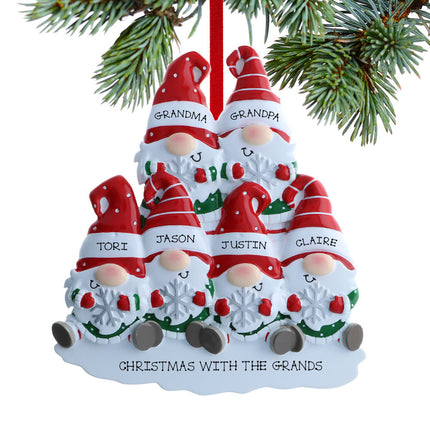 personalized personalized gnome family of 6 christmas ornament – Christmas ornament, holiday tree decoration or gift