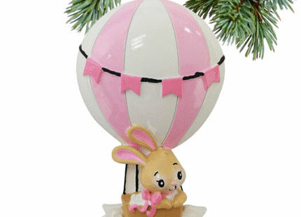 keepsake personalized baby boy bunny in balloon christmas ornament – Christmas ornament, holiday tree decoration or gift