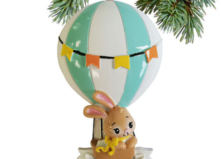 engraved personalized baby girl bunny in balloon christmas ornament – Christmas ornament, holiday tree decoration or gift