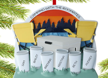 holiday personalized family of 6 cooler at the lake christmas ornament – Christmas ornament, holiday tree decoration or gift