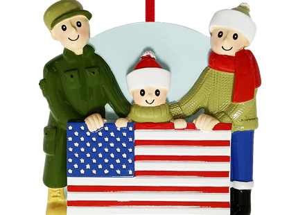 Military Family Personalized Ornament - 3 or 4 Family Members