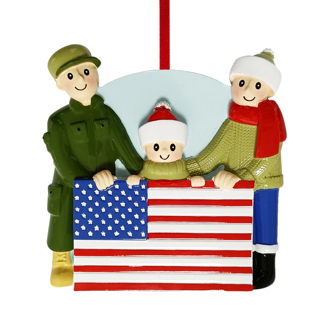 Military Family Personalized Ornament - 3 or 4 Family Members