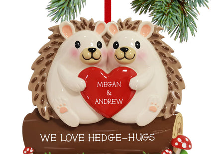 keepsake personalized hedgehog couple christmas ornament – Christmas ornament, holiday tree decoration or gift