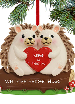 Hedgehog Couple Ornament  by POLARX Ornament