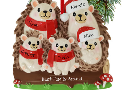 personalized personalized hedgehog family of 5 christmas ornament – Christmas ornament, holiday tree decoration or gift