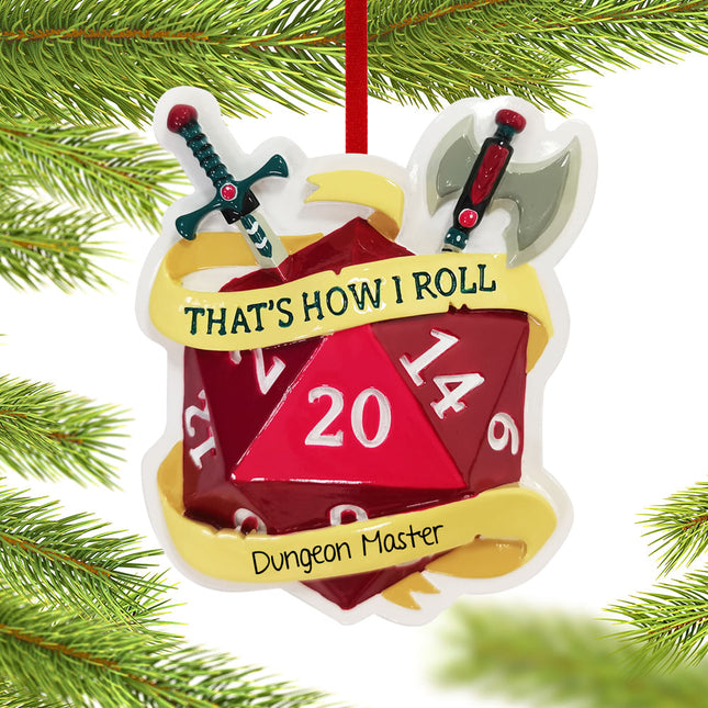 engraved personalized dungeons & dragons dice christmas ornament – Christmas ornament, holiday tree decoration or gift