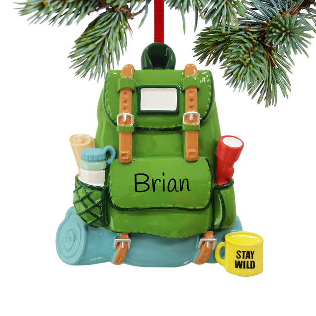 keepsake personalized camping-hiking backpack christmas ornament – Christmas ornament, holiday tree decoration or gift