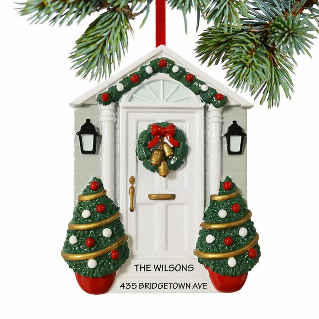 engraved personalized holiday doorway christmas ornament – Christmas ornament, holiday tree decoration or gift