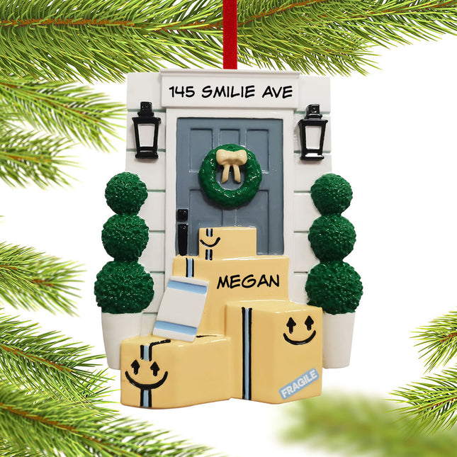 keepsake personalized front door with packages christmas ornament – Christmas ornament, holiday tree decoration or gift