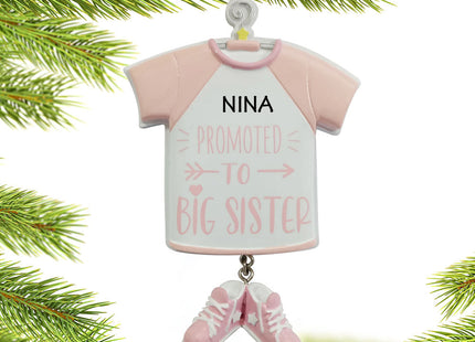 keepsake personalized promoted to big sister t-shirt christmas ornament – Christmas ornament, holiday tree decoration or gift