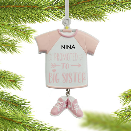keepsake personalized promoted to big sister t-shirt christmas ornament – Christmas ornament, holiday tree decoration or gift