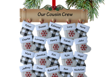 decorative personalized family of 20 stockings christmas ornament – Christmas ornament, holiday tree decoration or gift
