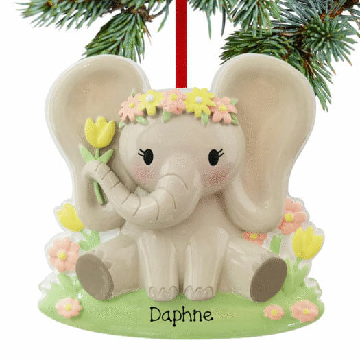 personalized personalized baby girl elephant christmas ornament – Christmas ornament, holiday tree decoration or gift