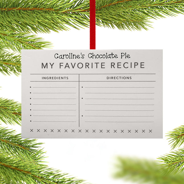 engraved personalized recipe card christmas ornament – Christmas ornament, holiday tree decoration or gift