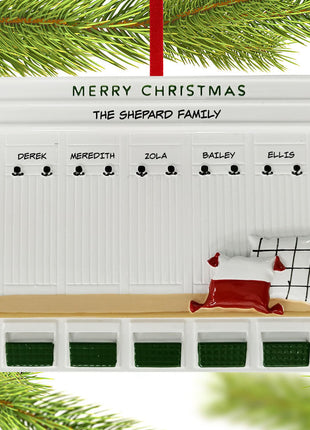 Mudroom Family Of 5 Ornament  by POLARX Ornament