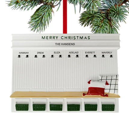 Mudroom Family Personalized Ornament - 2, 5, 6 Family Members
