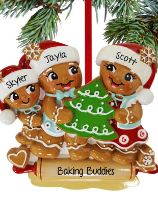 Gingerbread Family Of 3 Ornament  by POLARX Ornament