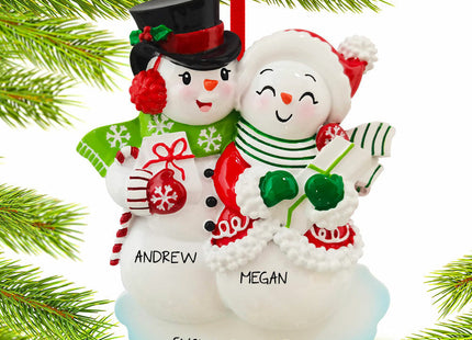 decorative personalized classic snowman family of 6 christmas ornament – Christmas ornament, holiday tree decoration or gift