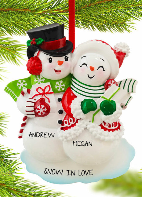 Classic Snowman Couple Ornament  by POLARX Ornament
