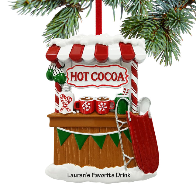 custom personalized hot cocoa stand christmas ornament – Christmas ornament, holiday tree decoration or gift