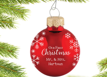 custom personalized custom our first christmas ball christmas ornament – Christmas ornament, holiday tree decoration or gift