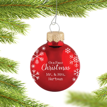 custom personalized custom our first christmas ball christmas ornament – Christmas ornament, holiday tree decoration or gift