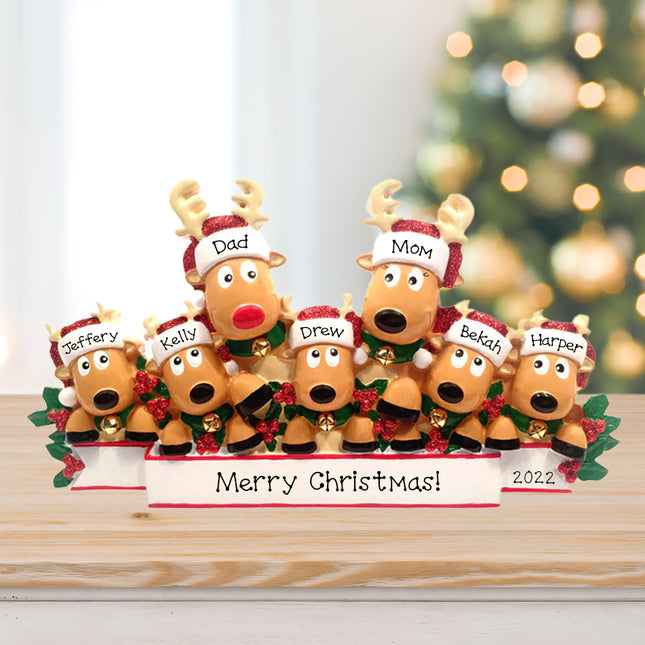 christmas reindeer family of 7 Tabletop