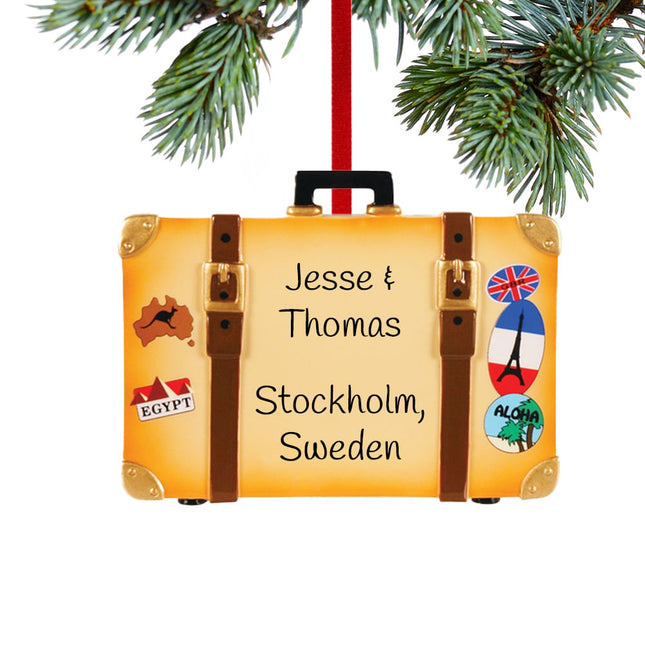 personalized personalized world travel trunk christmas ornament – Christmas ornament, holiday tree decoration or gift