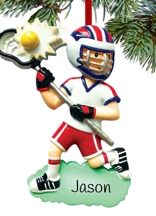 Boy Lacrosse Ornament  by POLARX Ornament