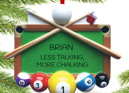 decorative personalized billiards christmas ornament – Christmas ornament, holiday tree decoration or gift